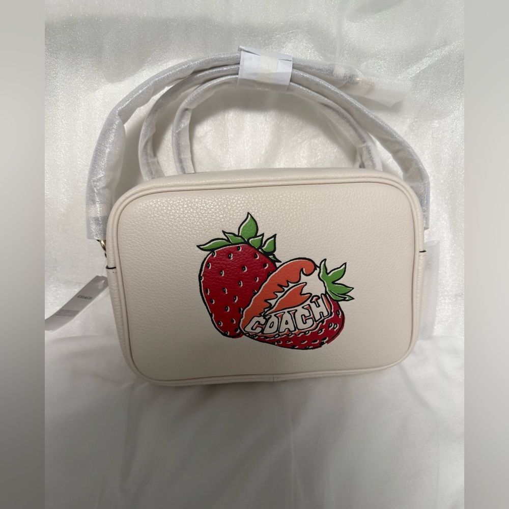 Coach Cream “Jamie” Crossbody Camera Bag with Strawberry Design! - Picture 1 of 9